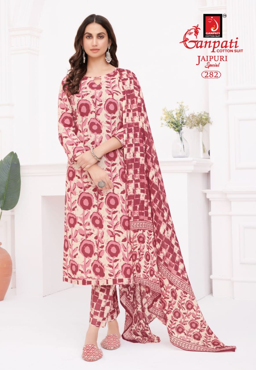 Jaipuri Vol 12 By Ganpati Cotton Printed Dress Material Exporters In India